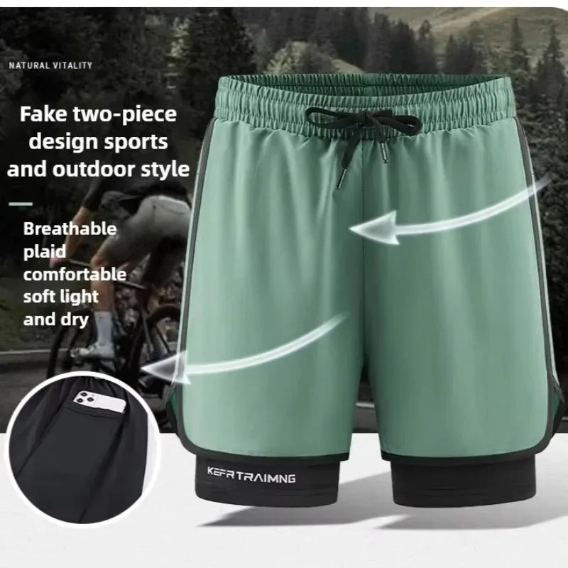 Men's 2-in-1 Camo Running Shorts | Quick Dry Gym Wear