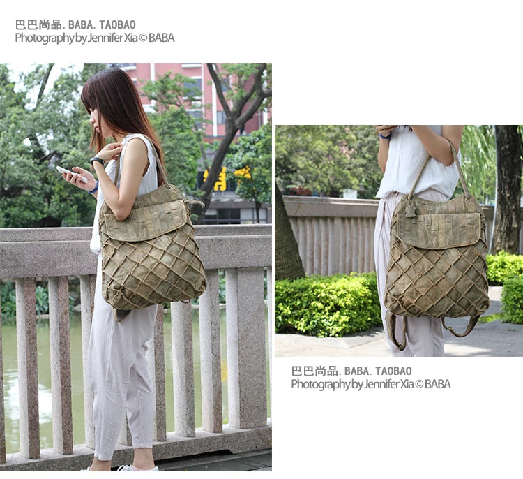 Multifunctional Leather Backpack for Women | Large Capacity Travel Bag