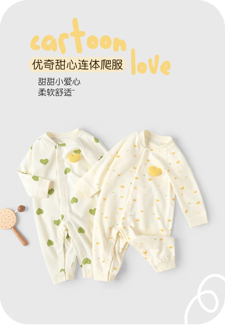 Unisex Baby Cotton Long-Sleeve Romper | Cozy & Stylish Infant Wear