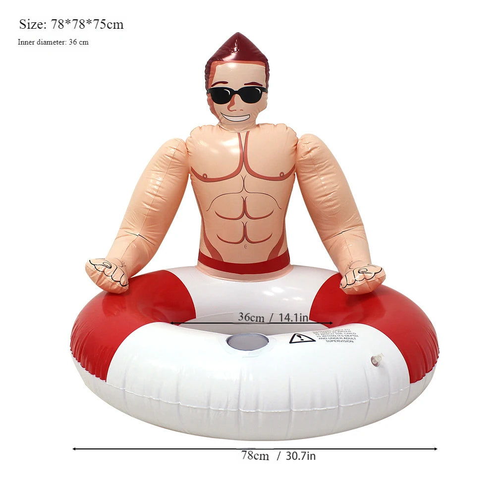 Leakproof Inflatable Swim Ring with Cup Holder - Fun Pool Float