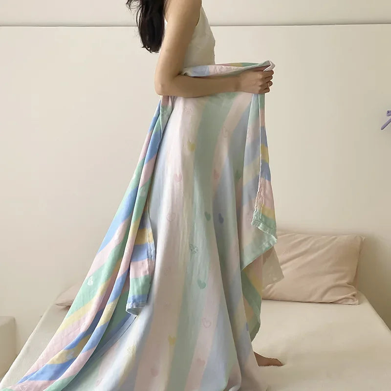 Summer Cool Cotton Blanket | Silky Smooth Air-Conditioning Blanket