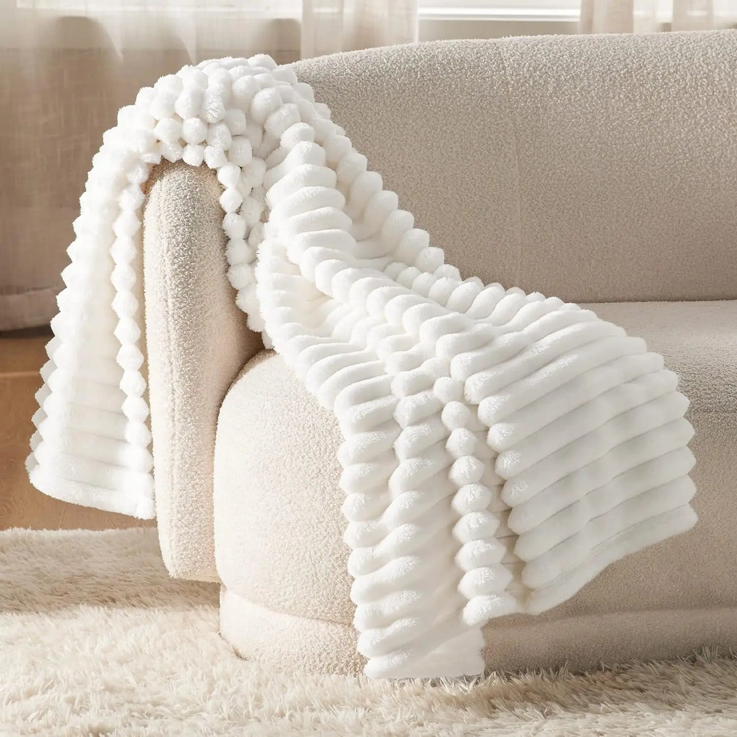 Ultra Soft Striped Fleece Throw Blanket | Warm & Cozy Comfort