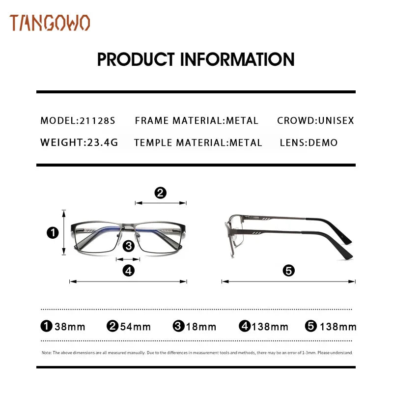 Stylish Square Metal Reading Glasses | Blue Light Blocking Eyewear