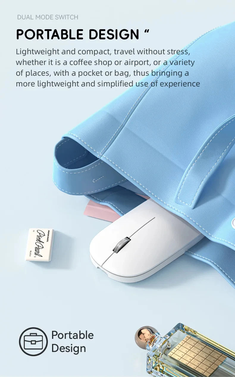 Silent Click Wireless Mouse | Ergonomic Portable Rechargeable Device