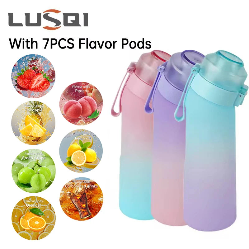 Portable Fruit-Scented Water Bottle with Flavor Pods for Sports