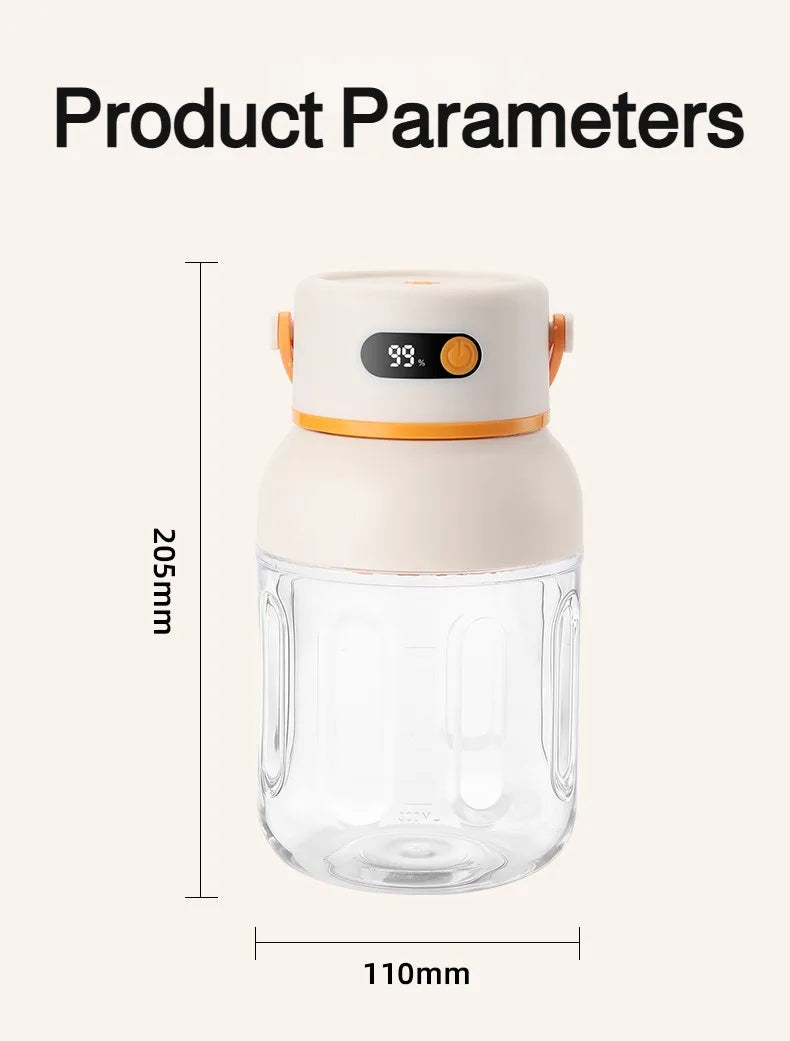 Portable Mini Blender | USB Rechargeable Juicer for Home & Travel