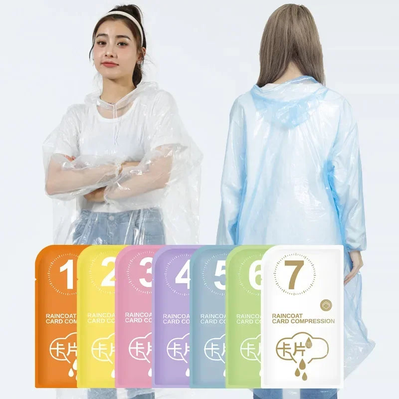 Chubasquero Desechable Impermeable | Equipo Portátil para Lluvia al Aire Libre