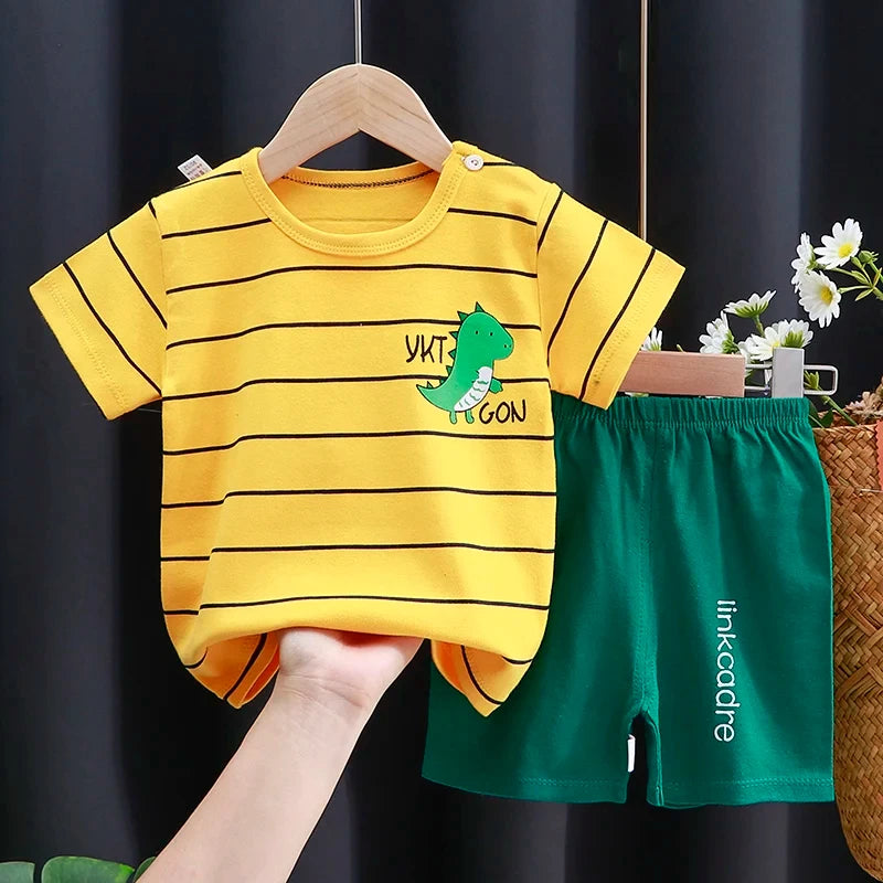 Kids Summer Clothing Set | Adorable Cartoon T-Shirt & Shorts