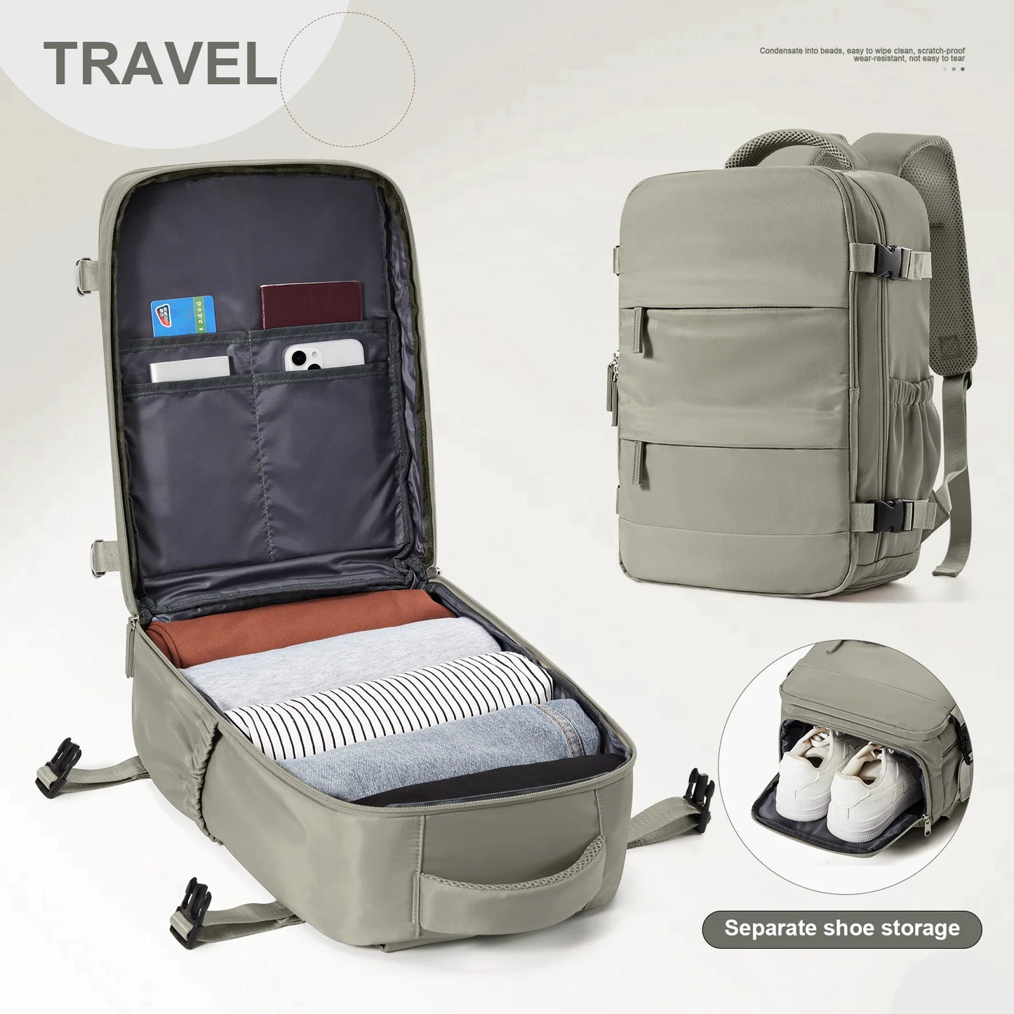 Mochila de viaje versátil 40x30x20 para hombre y mujer | Maleta de cabina