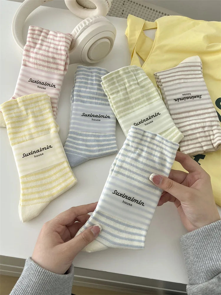 Casual Striped Women's Socks | Trendy Harajuku Streetwear