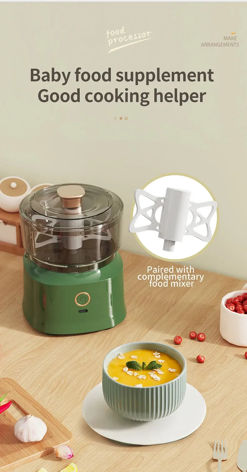 Mini Wireless Electric Garlic Press | Dual Purpose Food Shredder