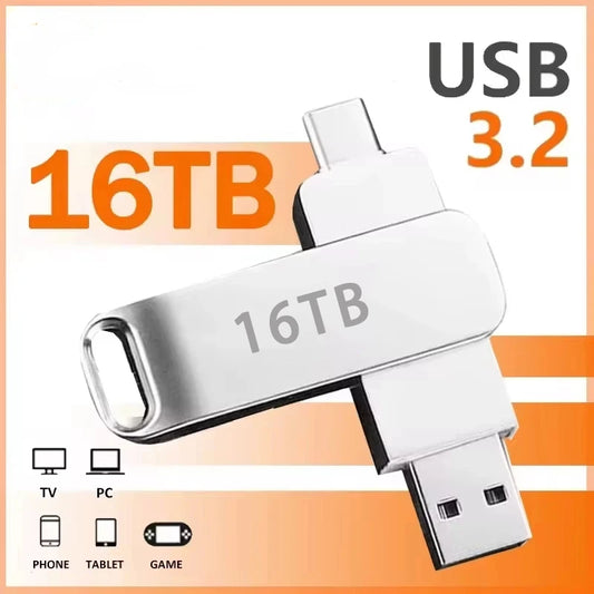 16TB USB 3.2 Flash Drive | Super High Speed Waterproof Stick