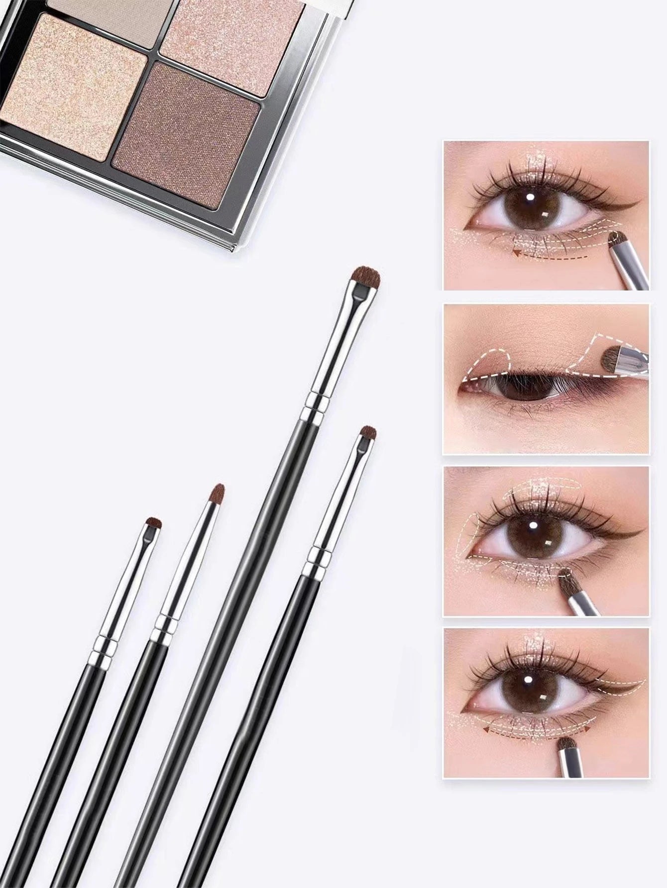 4-Piece Precision Eye Makeup Brush Set | Flawless Eye Looks