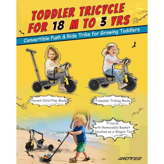 2-in-1 Toddler Tricycle with Removable Wagon-Style Basket