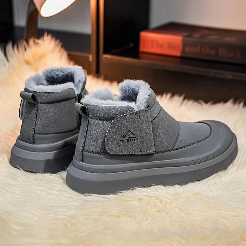 Men's Warm Plush Snow Boots | Cozy Winter Ankle Shoes