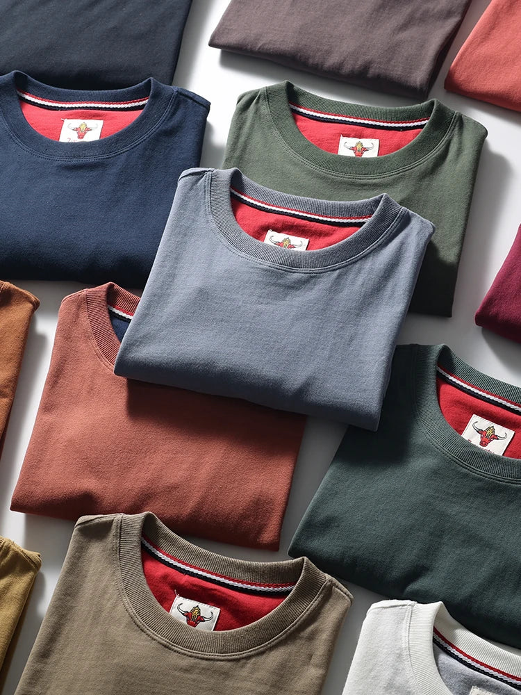 Men's Retro Solid Color Short Sleeve T-shirt | Summer Fashion Top