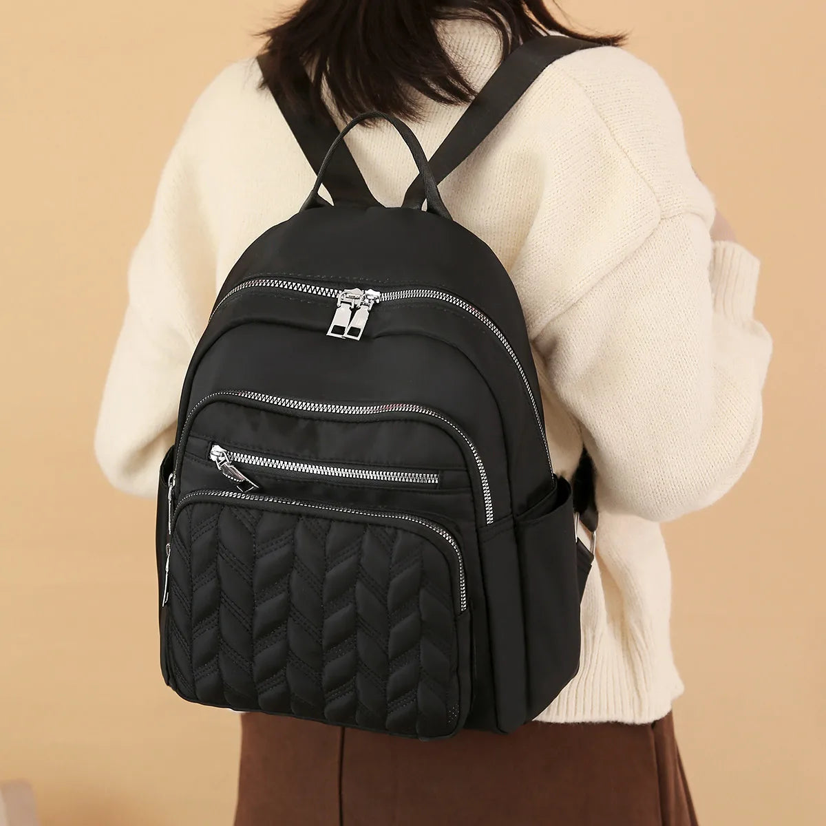 Casual Waterproof Women's Backpack | Large Capacity Oxford Rucksack