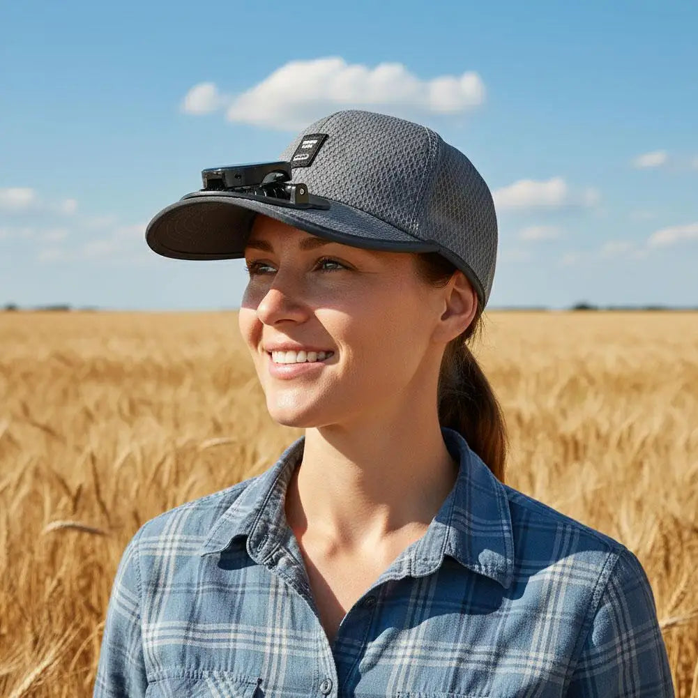 Breathable Summer Mesh Baseball Hat with Solar Fan & UV Protection