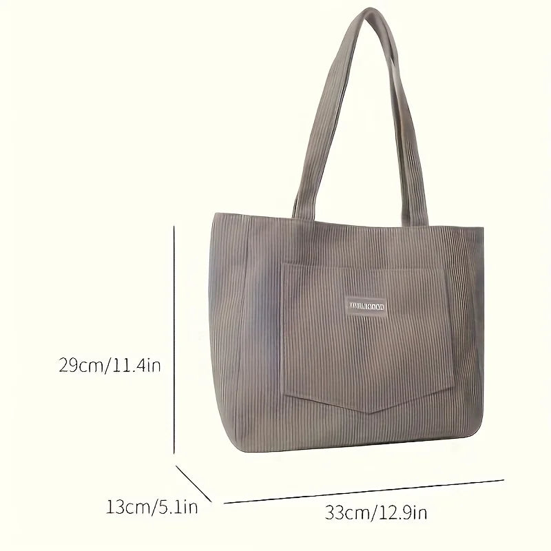 Bolso de hombro de pana para mujer de gran capacidad | Elegante y práctico