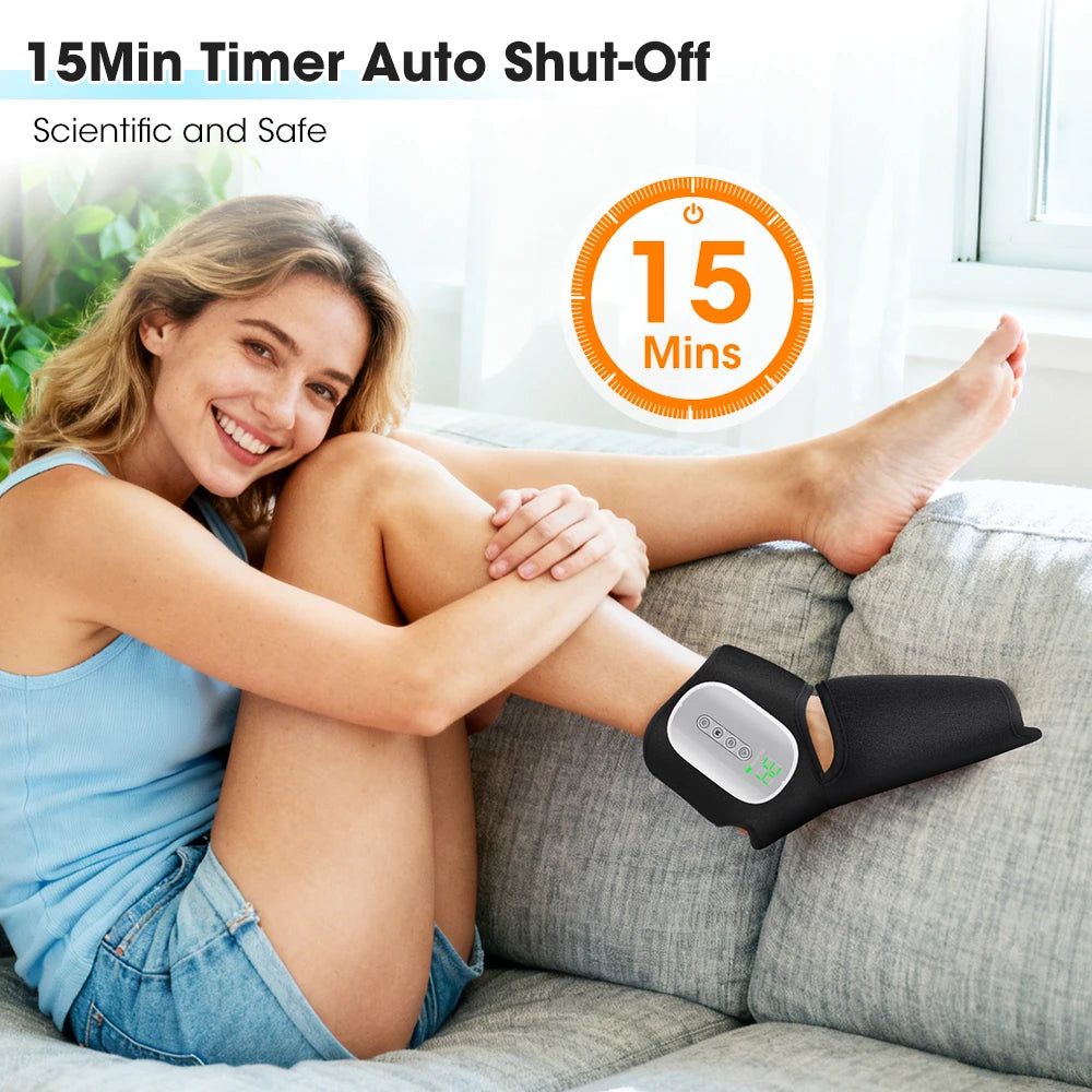 Wireless Air Pressure Ankle Massager | Electric Heating & Vibration