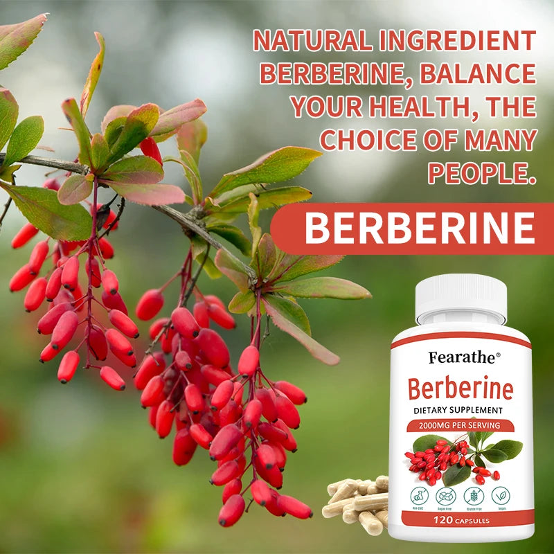 Natural Berberine Capsules 2000mg | Support Cardiovascular & Digestive Health