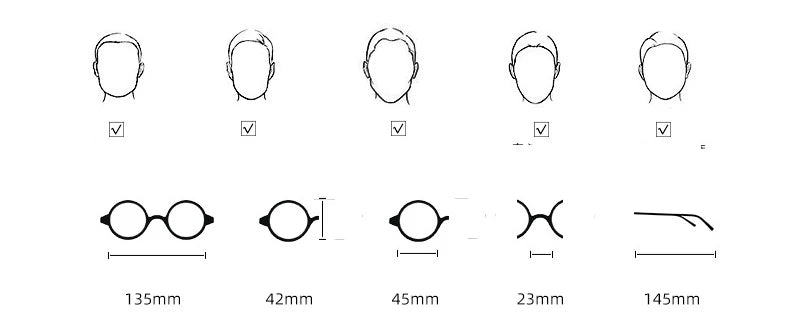 Ultra-Light Titanium Round Glasses Frames | Retro Unisex Eyewear