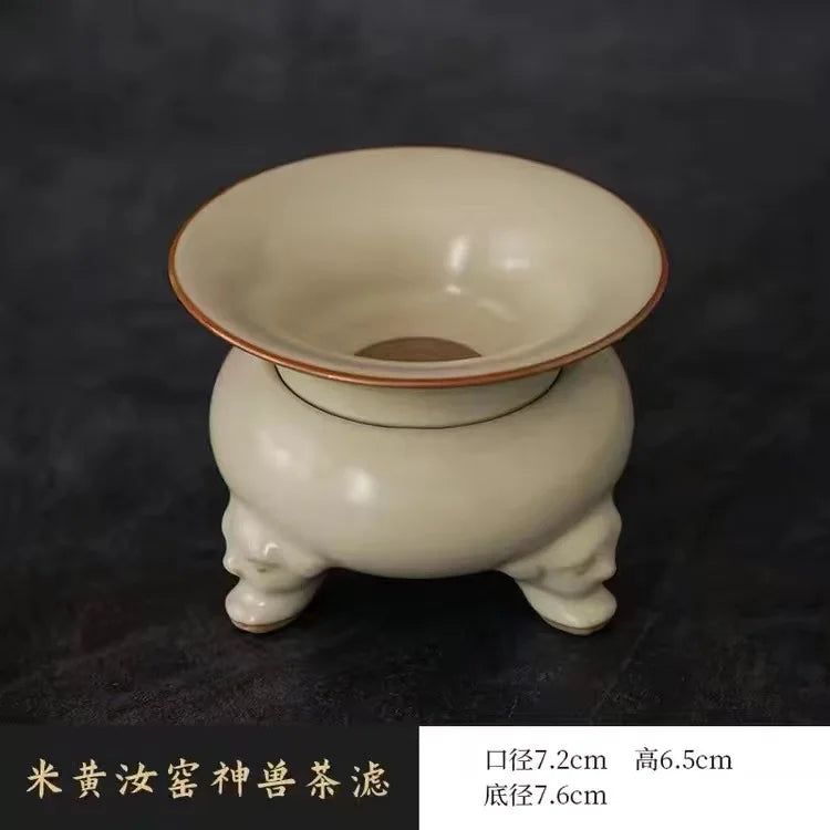 Retro Ceramic Tea Brewing Cup Set | Elegant Anti-Scald Teacup