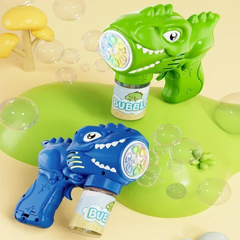 6-Hole Dinosaur Bubble Machine | Fun Electric Bubble Gun Toy