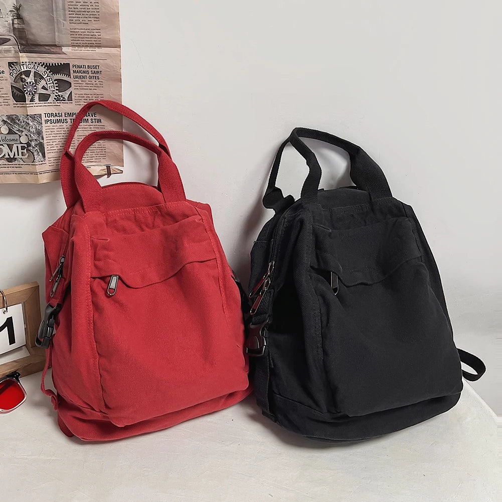 Vintage Canvas Backpack for Women | Stylish School Bag