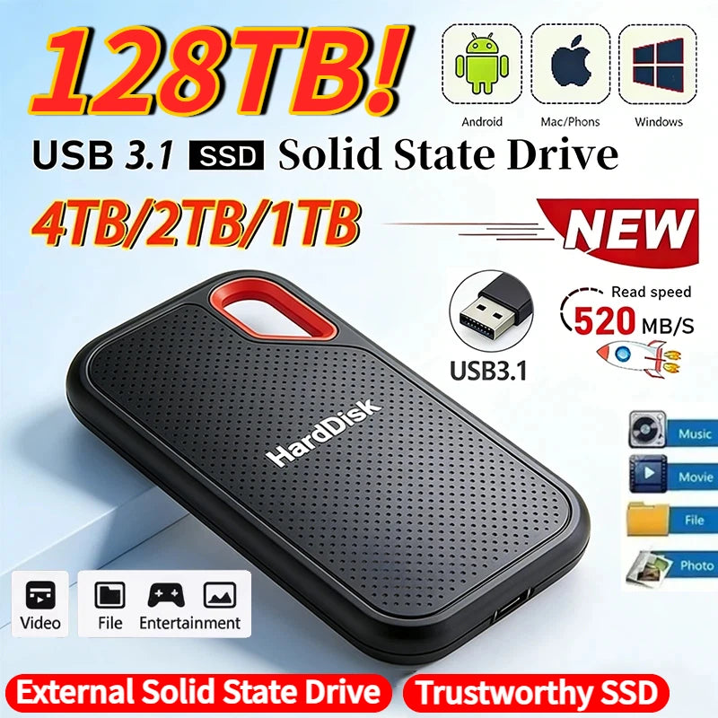 Slim Portable 4TB External SSD | High-Speed Data Storage Solution