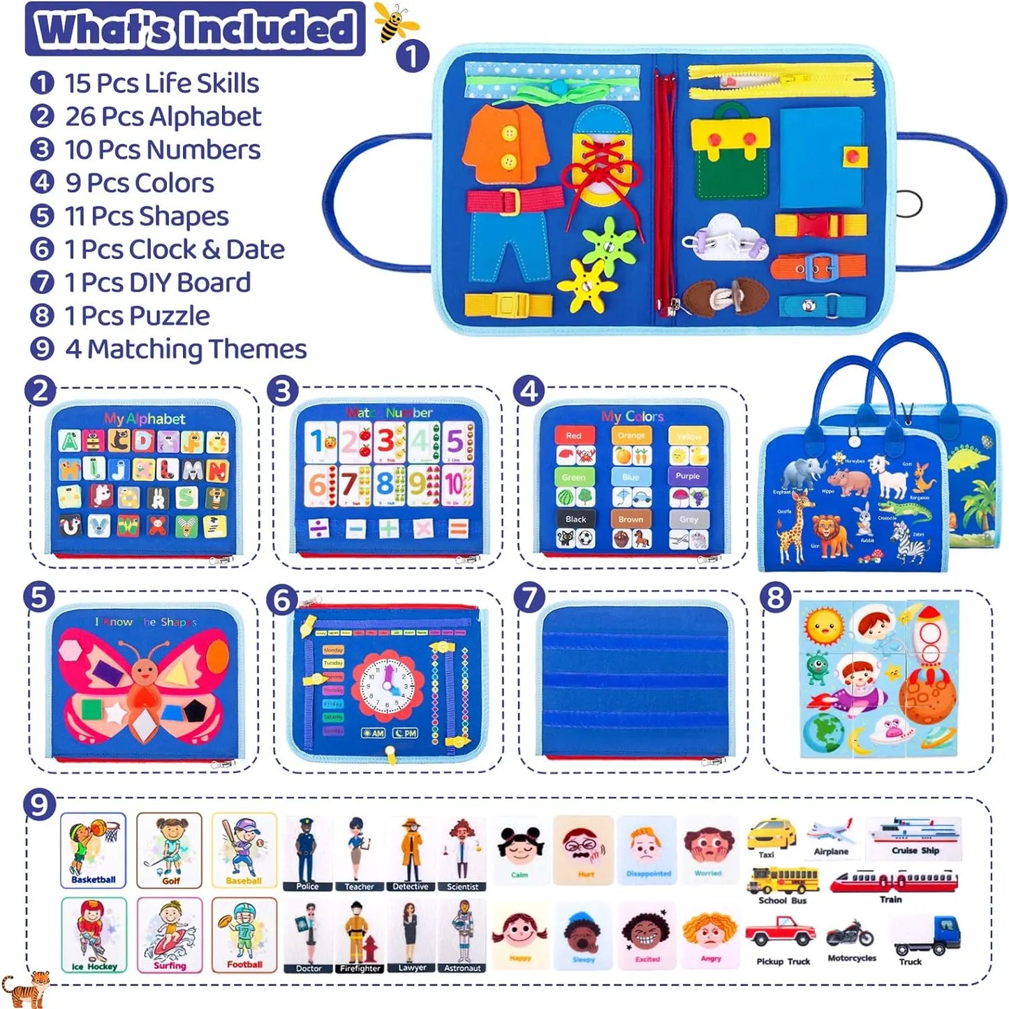 Montessori Busy Board | Toddler Sensory Activity for Skill Development