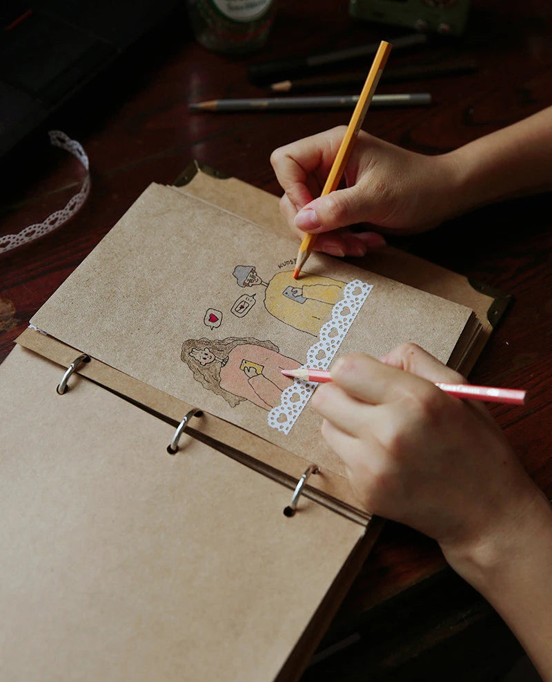 Retro Kraft Paper Cover Photo Album | Wedding Guest Book & Scrapbook