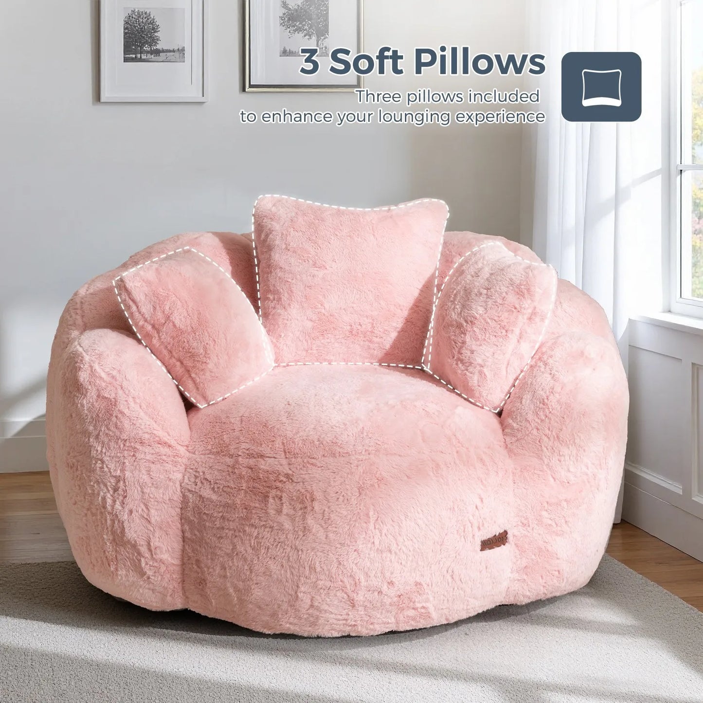 Puf Floral Extragrande | Rincón de Lectura Acogedor para el Confort