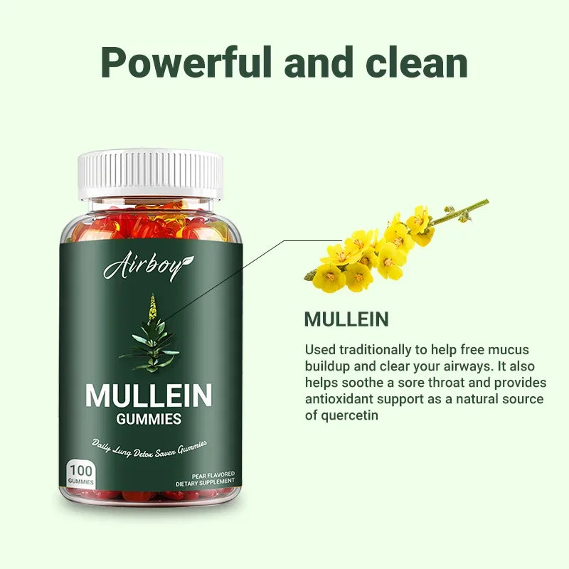Natural Mullein Gummies for Lung Health & Immune Support