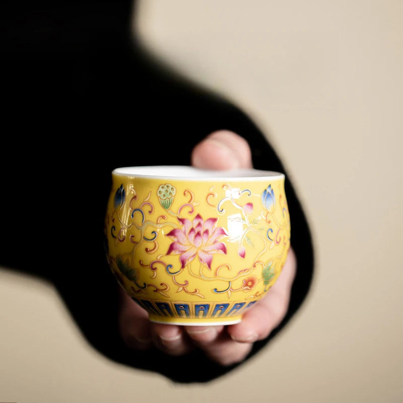 Elegant Japanese Ceramic Teacups | Retro Kungfu Tea Set