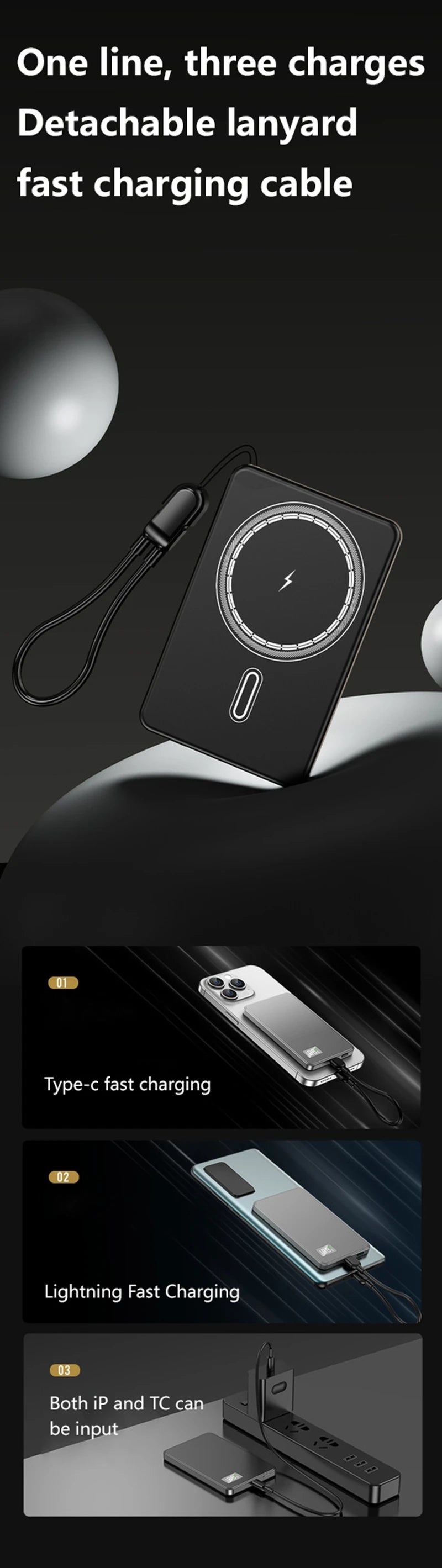 50000mAh Magnetic Wireless Power Bank | Fast Charging External Battery