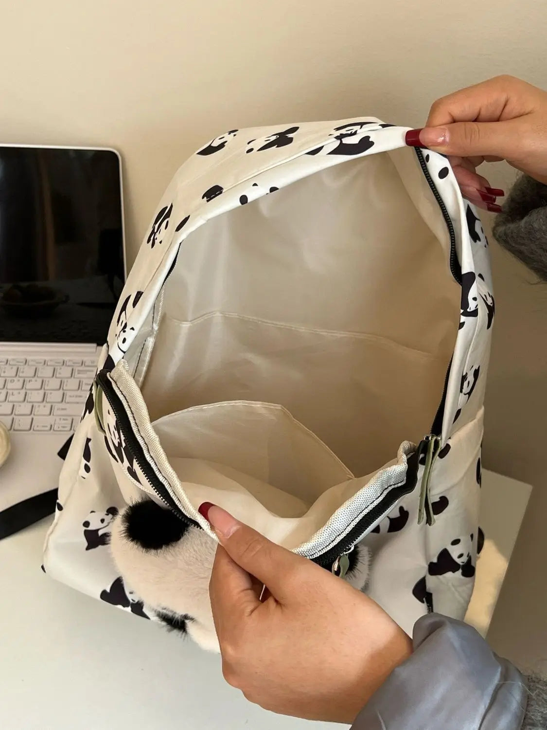 Cute Panda Backpack | Fashionable Lightweight School Bag for Students