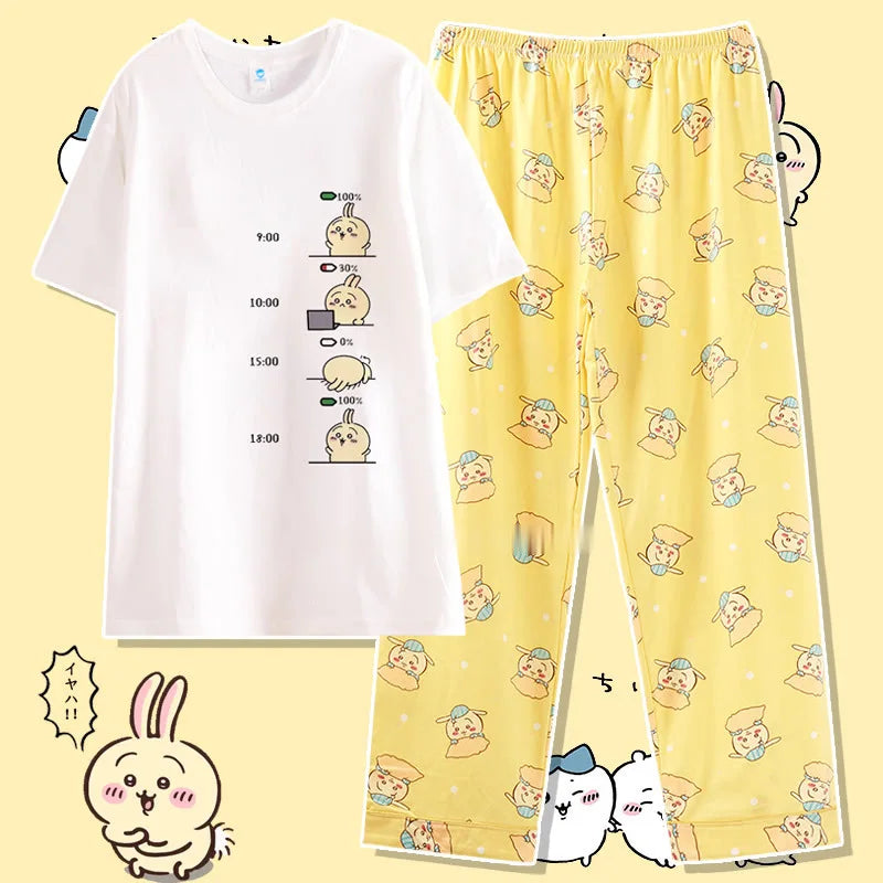 Cute Cartoon Pattern Summer Pajamas for Relaxed Comfort