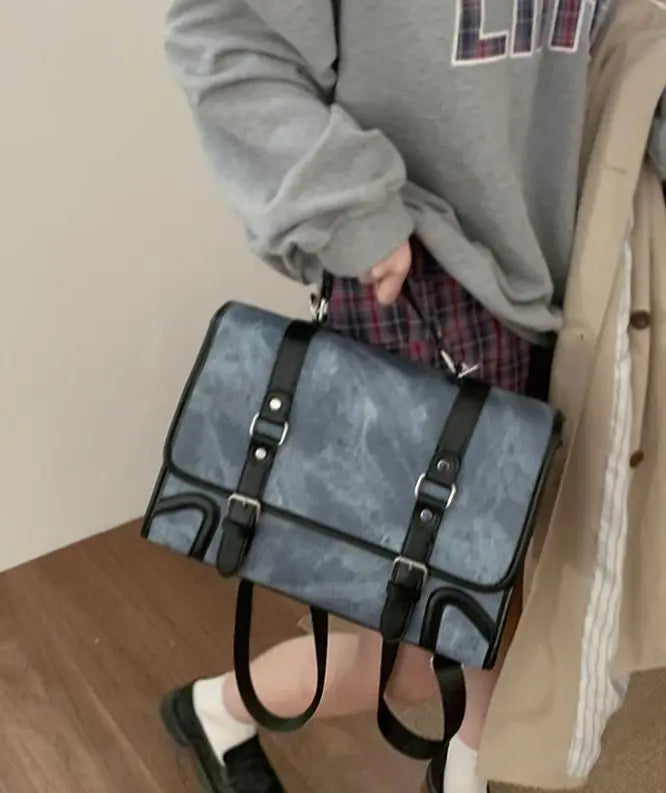 Chic Women's Preppy Backpack | Trendy Leather Handle Schoolbag