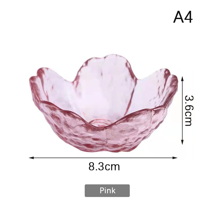 Elegant Cherry Blossoms Seasoning Plate | Nordic Glass Dish
