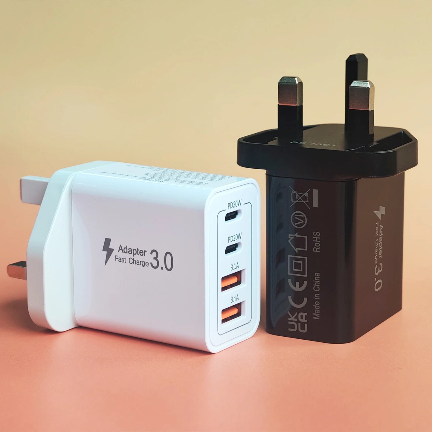 35W Multi-Port USB-C/USB-A Wall Charger | Dual PD Fast Charging