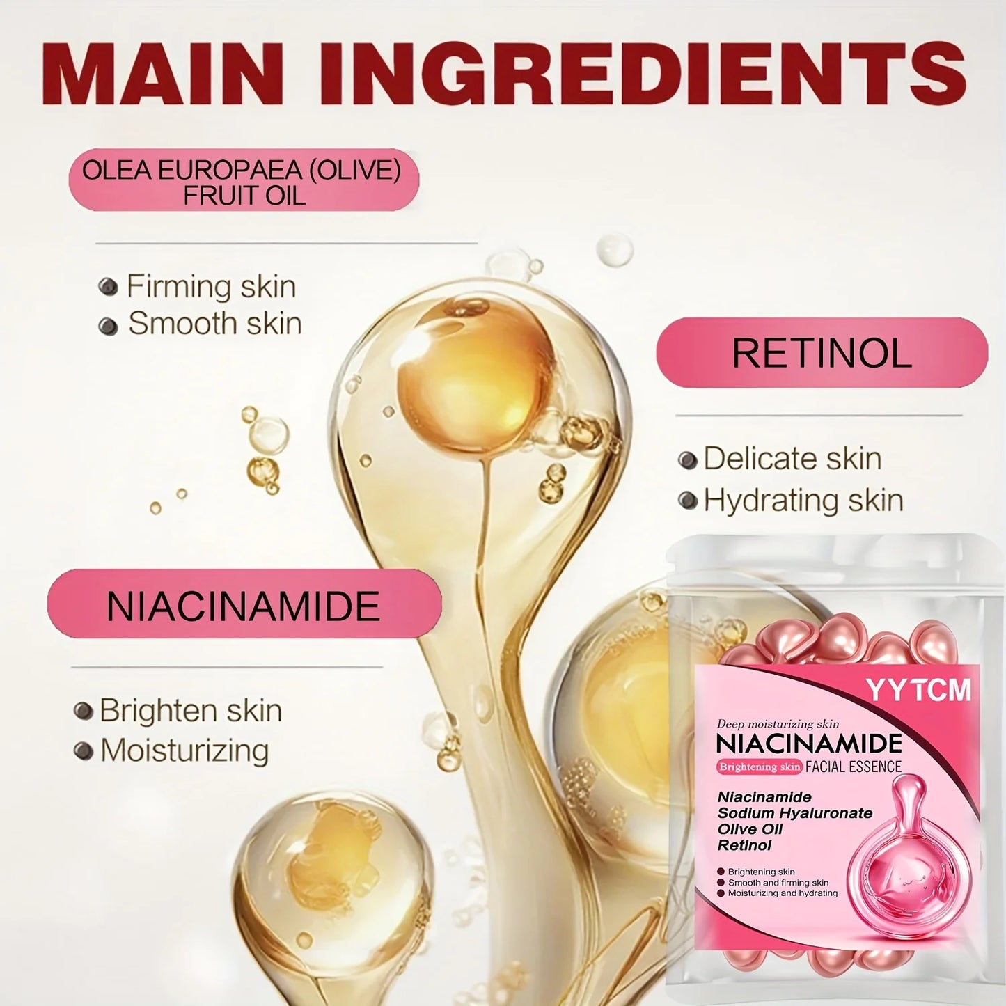 Niacinamide Facial Essence Capsules for Radiant Skin