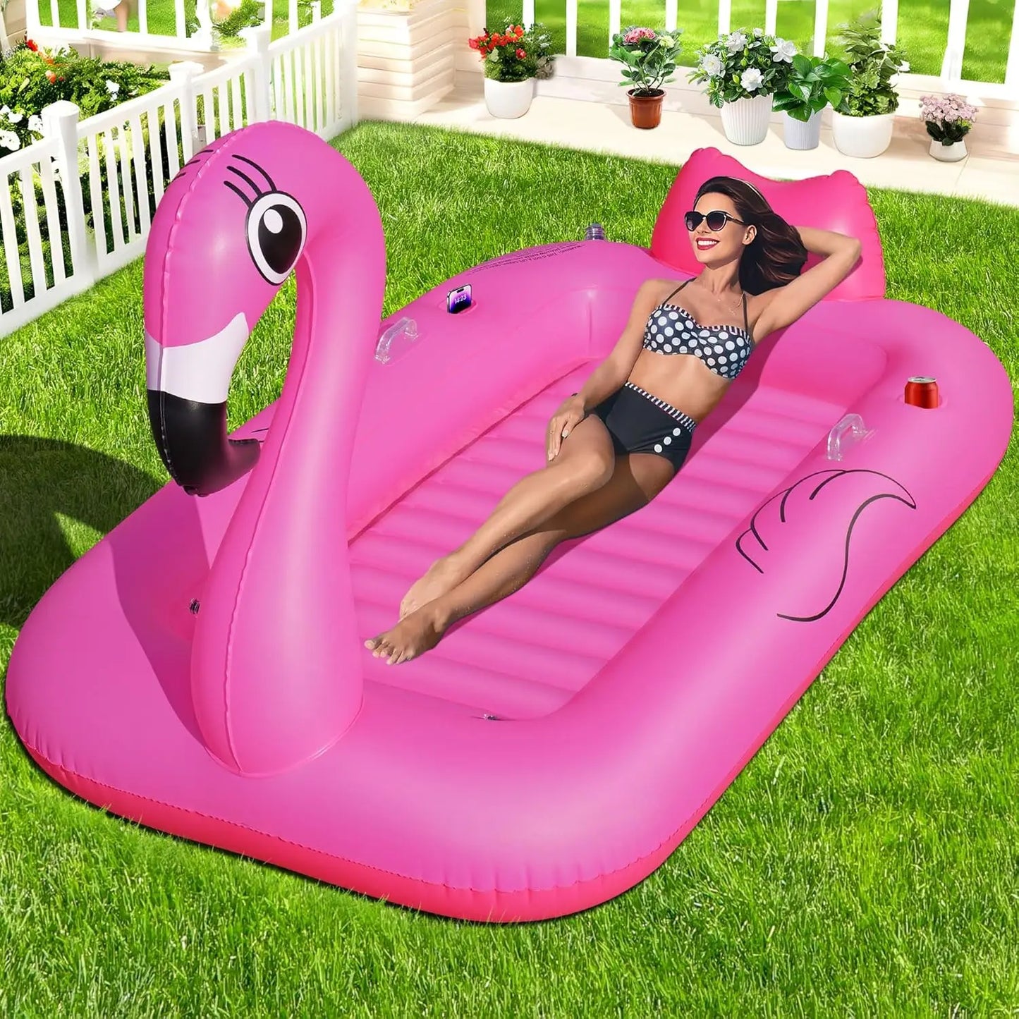 Flamingo Inflatable Tanning Pool Lounger | Fun Sunbathing Float