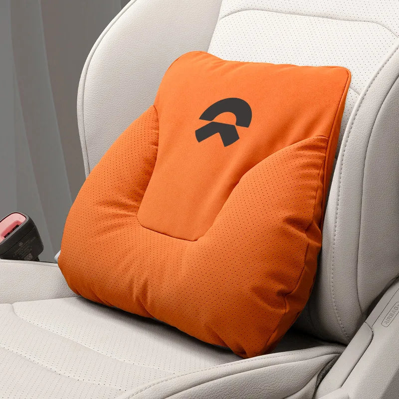Premium Leather Car Neck Pillow | Ultimate Lumbar Support