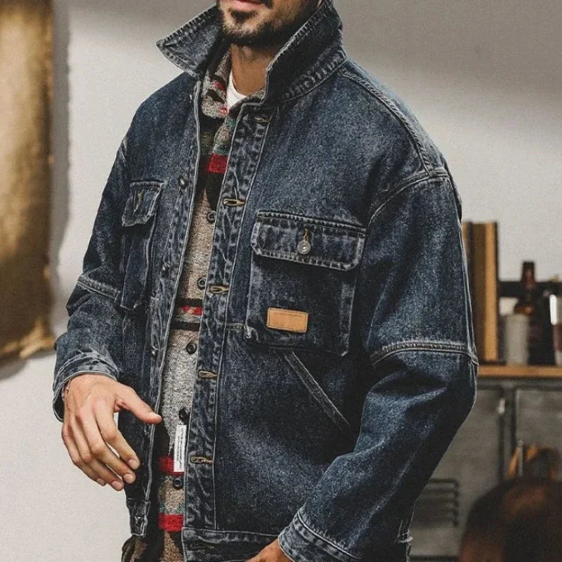 Trendy Loose Cowboy Coat for Men | Casual Denim Jackets
