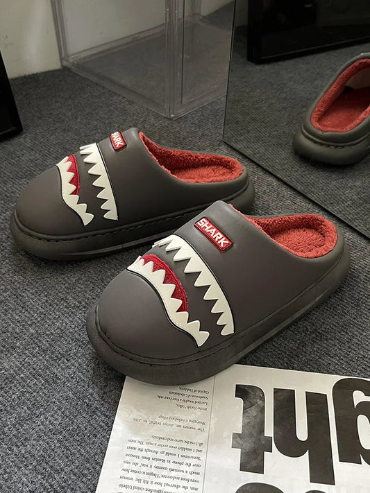 Pantuflas de Invierno de Tiburón para Hombre | Zapatillas Cálidas para Interiores y Exteriores