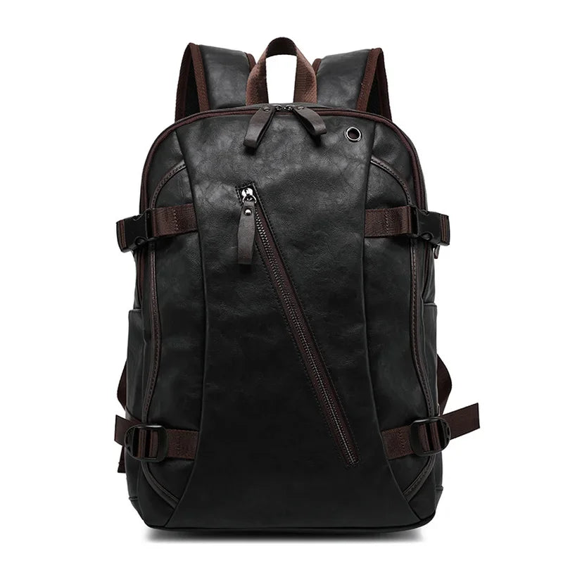 Vintage Men's PU Leather Backpack | Stylish Travel & School Bag