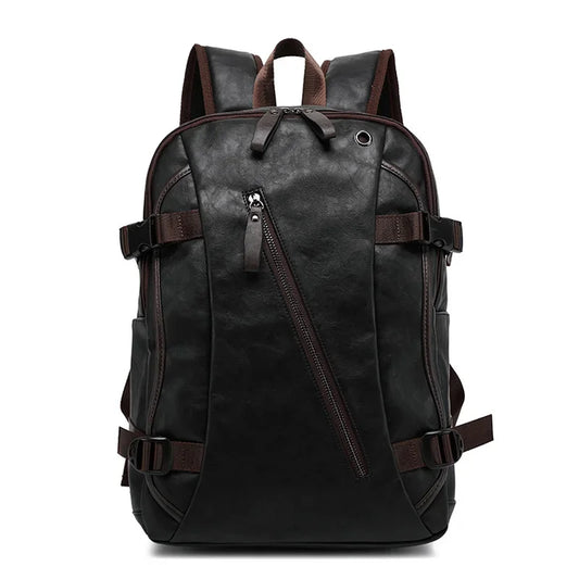 Vintage Men's PU Leather Backpack | Stylish Travel & School Bag