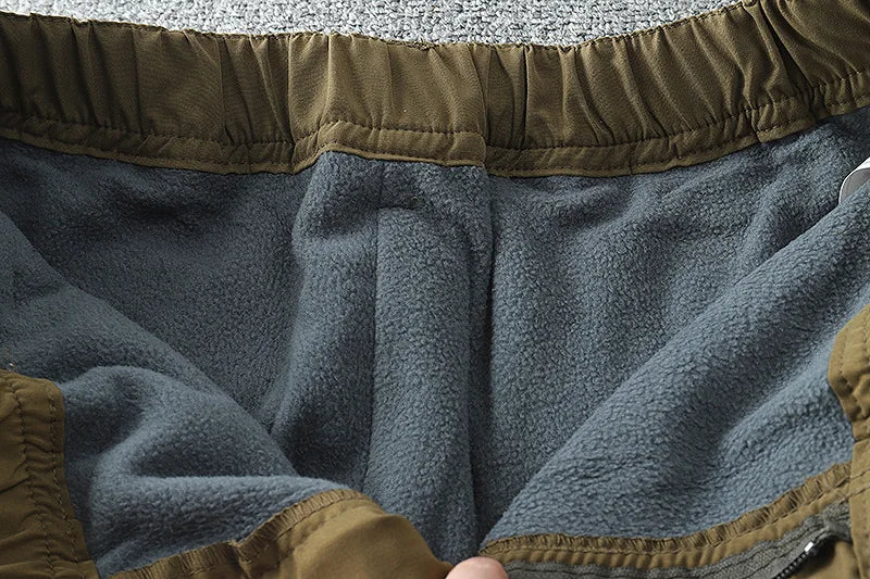 Waterproof Windproof Fleece-Lined Outdoor Pants for Men