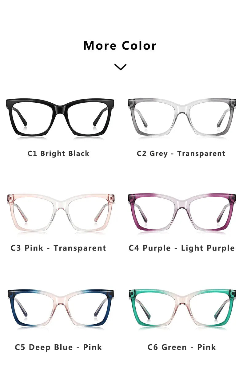 Stylish Large Frame Women's Anti-Blue Light Reading Glasses